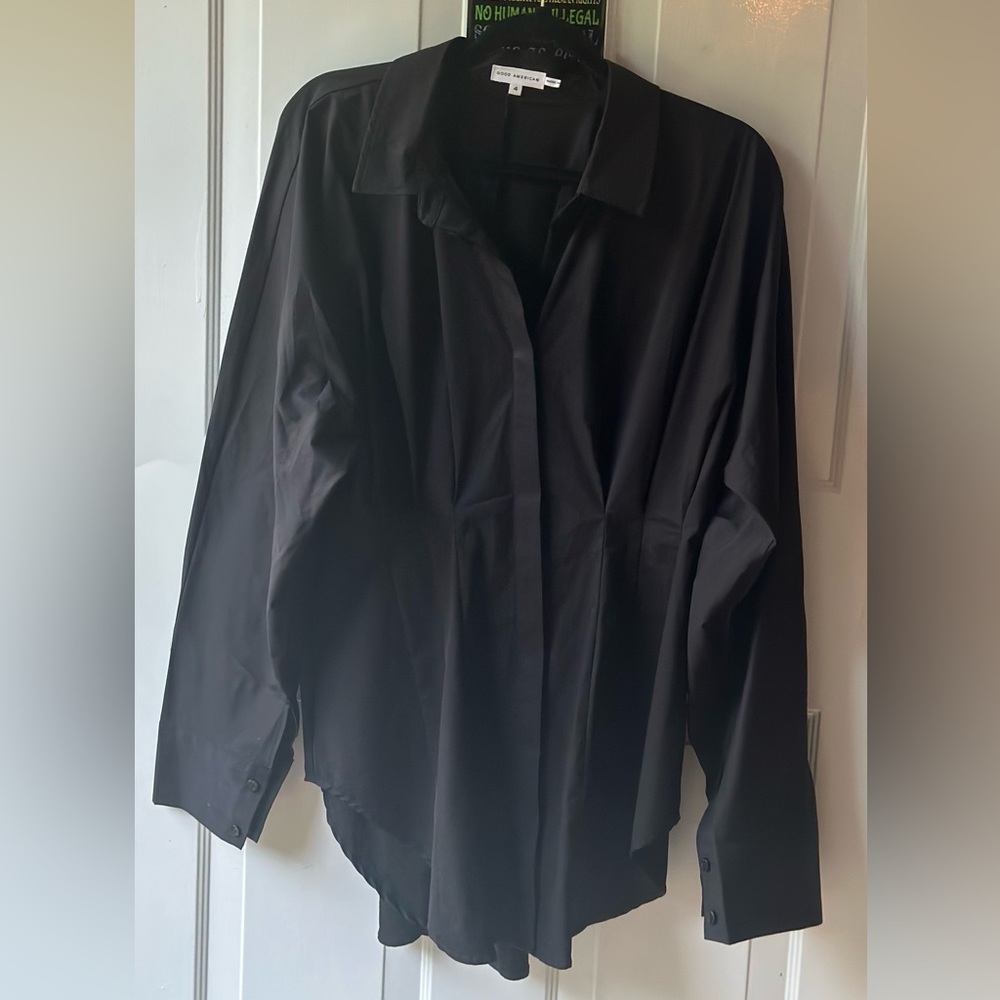 Good American Button Down Poplin Shirt. SZ 4